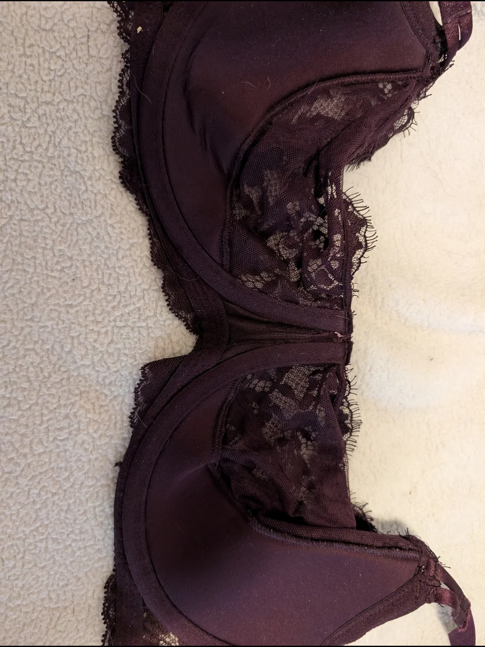 Victoria's Secret Lace Dream Angels Unlined Bra Trio - Blush, Plum, Black 32DDD - Picture 7 of 12